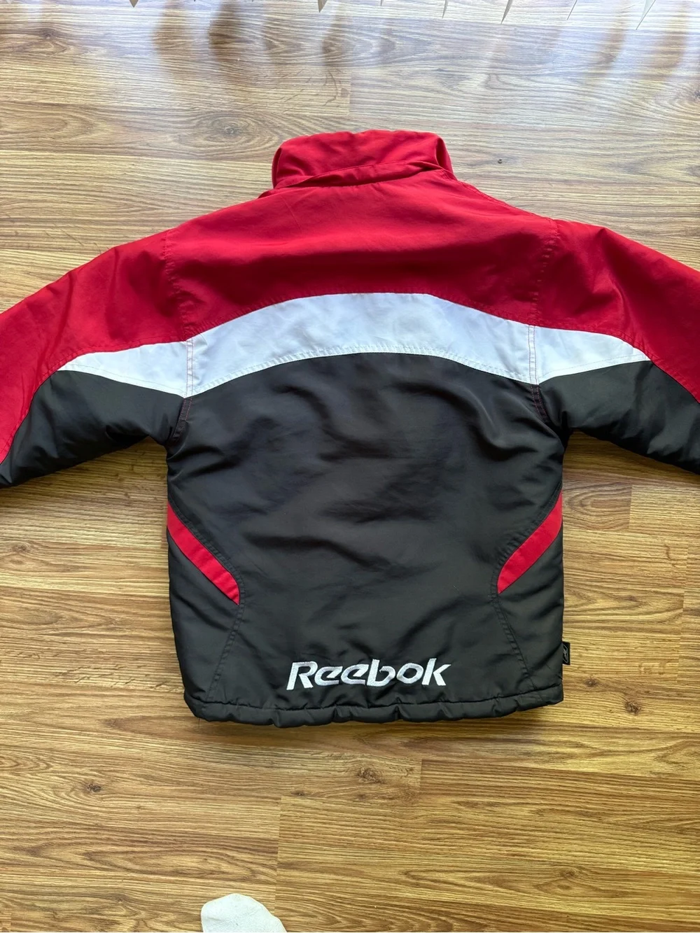 Reebok Red, Black and White Colorblock Kids Puffer Jacket